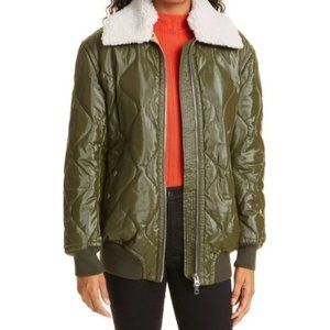 Rag & Bone Tyne Flight Bomber Oversized Jacket Army Green Size S